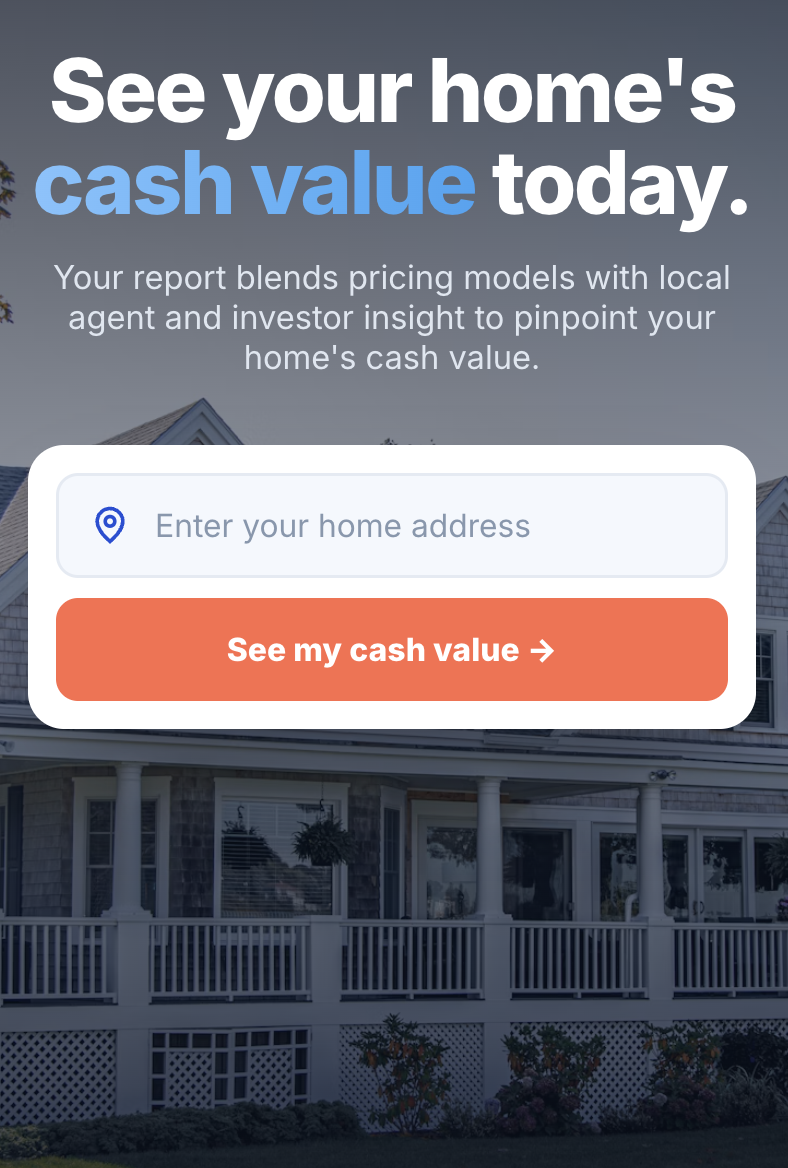zBuyer Pulse — See your home's cash value today, with an address field and See my cash value button